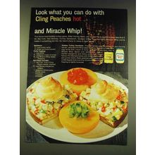 1966 Kraft Miracle Whip & Cling Peaches Ad - Holiday Turkey Sandwich recipe