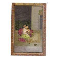 LOVERS ON THE HAREM'S TERRACE, unused card Indian art (b) =