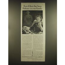 1939 Metropolitan Life Insurance Ad - Even if there has been diabetes in family