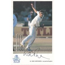 Mike Watkinson Lancashire Classic Cricket Club Hand Signed Card Photo Postcard