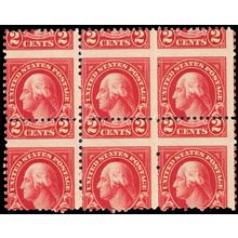 634, Mint NH 2¢ Perfs Shifted Freak Error Block of Six ** Stuart Katz