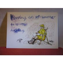 HOLIDAY WEATHER, RAIN humour.. ..unused postcard by J.Arthur Dixon PHU/24347 #