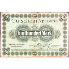 1922 Germany Banknote 500 Mark Notgeld Horde