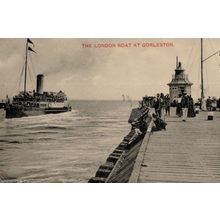 The London Boat Ship at Gorleston Norfolk Antique RPC Postcard