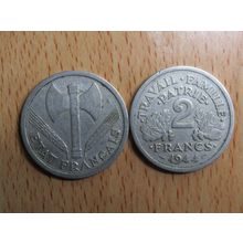 France Republic 1944 2 Francs (ETAT) Coin