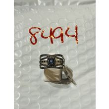 NWT Ring Bomb Party Sz9 RBP Square Blue Crisscross Hematite P Band Jewelry