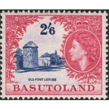 Basutoland QEII 1954 2/- 6d Ultramarine & Crimson Mounted Mint MM SG 51 stamp