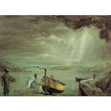 Salvador Dali - The angel of Port Lligat 1952 Poster Canvas Movie Film Print A0