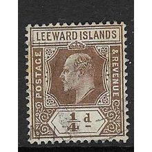 LEEWARD ISLAND 1907-11 EDVII WATERMARK MULTI-CROWN CA ¼d USED SG36