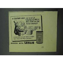 1946 Leslie Salt Ad - A Century Ago Big Budget