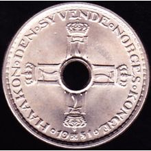 1951 Norway 1 Krone Coin