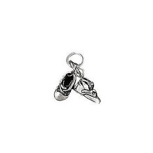 Sterling Silver 2 Baby Shoes Charm Pendant