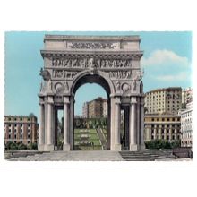 FALLEN IN WAR MONUMENT, GENOVA, ITALY unused vintage postcard =
