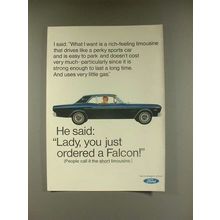 1967 Ford Falcon Car Ad - Lady, You Just Ordered!