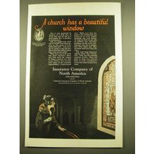 1924 Insurance Company of North America Ad - A church has a beautiful window