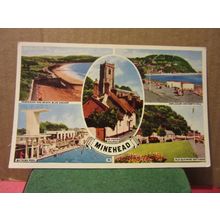 multiview, MINEHEAD, SOMERSET, used vintage postcard =