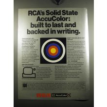 1971 RCA Televisions Ad - RCA's solid State Accucolor: Built to last and backed