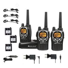 PACK DE 3 WALKIE TALKIES MIDLAND GXT1000 + CARGADORES + AURICULARES 5W 56KM