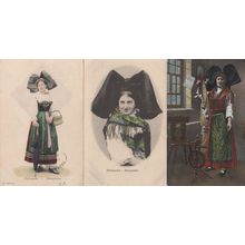 Elsasserin Alscaienne German 3x Old Fashion Costume Postcard s