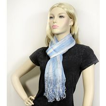 Scarf - Shimmer Shawl Stripe - Blue / White Color - SF-SHL107102