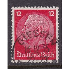 Germany 1935 POSTMARK GEISSEN on President Von Hindenburg 12pf VGC