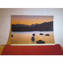 SUNSET, WATERHEAD, AMBLESIDE THE LAKE DISTRICT used postcard john Hinde 1981 pm=
