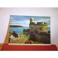 THE CASTLE AND LIGHTHOUSE, ST. MAWES, CORNWALL unused postcard John Hinde =