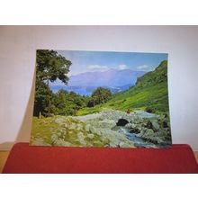 ASHNESS BRIDGE and DERWENTWATER used postcard by J ArthurDixon 1992 =