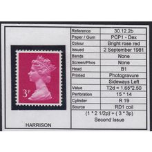 X930 U110 3p Bright Rose red Type I FCP Dg30.12.2b Unmounted Mint GB Machin
