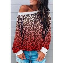 Leopard Gradient Long Sleeve Sweatshirt