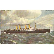 Hamburg Amerika Line SS DEUTSCHLAND Tuck Oilette Postcard (9125)