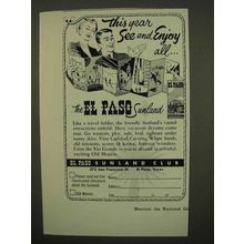 1954 El Paso Texas Ad - This Year See and Enjoy