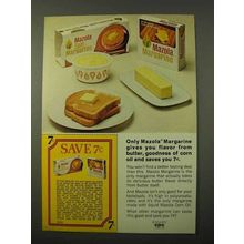 1972 Mazola Margarine Ad - Flavor of Butter