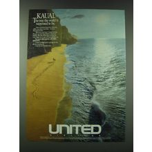 1989 United Airlines Ad - Kauai. The way the world is supposed to be.