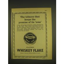 1963 Player's Whiskey Flake Tobacco Ad - The tobacco that keeps the promise