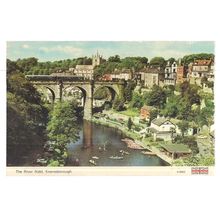 RIVER NIDD, KNARESBOROUGH, YORKSHIRE used vintage postcard by E T W Dennis =