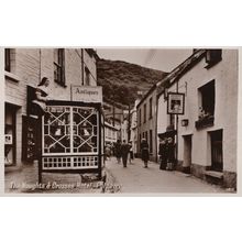 Polperro Cornwall Noughts and Crosses Hotel Antiques Shop Real Photo Postcard