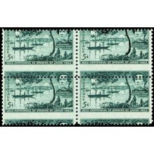 1021, Mint NH 5¢ Scarce Misperfed Error Block of Four Stamps - Stuart Katz