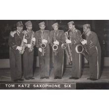 Tom Katz Saxophone Six Australian Bellboy Jazz Band Old PB Postcard