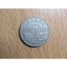 1929 King George v 5 Cents Canada Coin