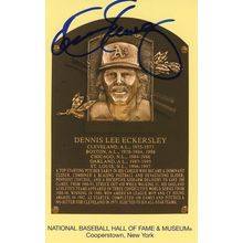 Dennis Eckersley Signed Autographed Hall of Fame Plaque Postcard Oakland A's