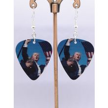 President Trump Plectrum Silver Plated Earrings