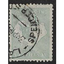 AUSTRALIA 1915-27 KANGAROO 1/- INVERTED WATERMARK TYPE 6 USED SG40aw