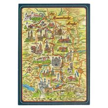 DIE ROMANTISCHE STRASSE map postcard Germany /