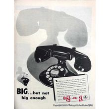 BELL TELEPHONE SYSTEM 1946 BIG but not big enough phone vintage ad