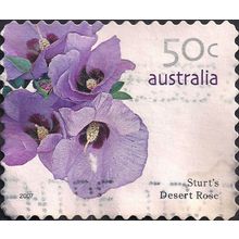 AUSTRALIA, FLOWERS, Sturt's Desert Rose, violet 2007, 50c, #2