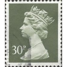 GB, QE II, Machin, olive grey 1989, 30p, #2