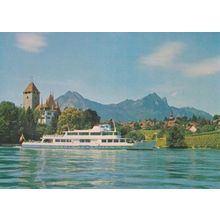 Bern Lotschberg Simpion Simplon Bahn Swiss Sweden Ship Postcard