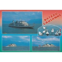 Bateau Lausanne at Lake Geneva Lac Lemon Postcard