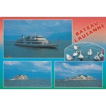 Bateau Lausanne at Lake Geneva Lac Lemon Postcard